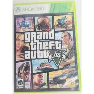 Grand Theft Auto V Five XBOX Live Video Game 2013 TESTED w/Booklet & Poster